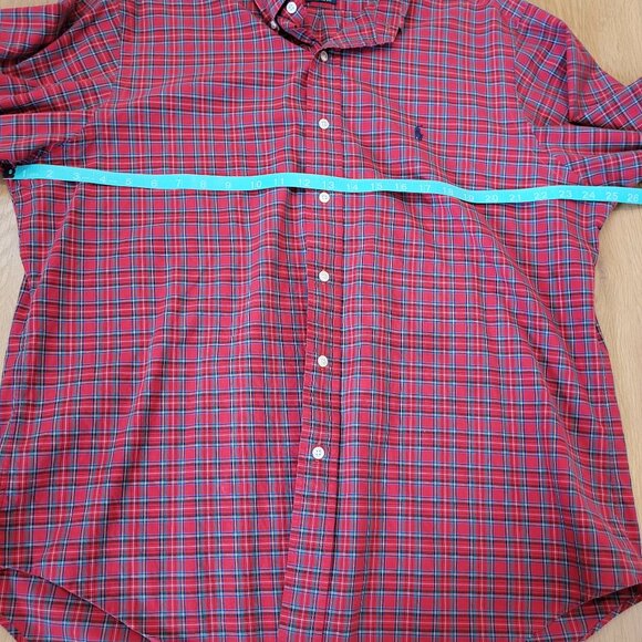 Ralph Lauren Shirt Mens Large 16.5/34/35 Red Plaid Button Up Classic Fit Pony - Picture 8 of 12
